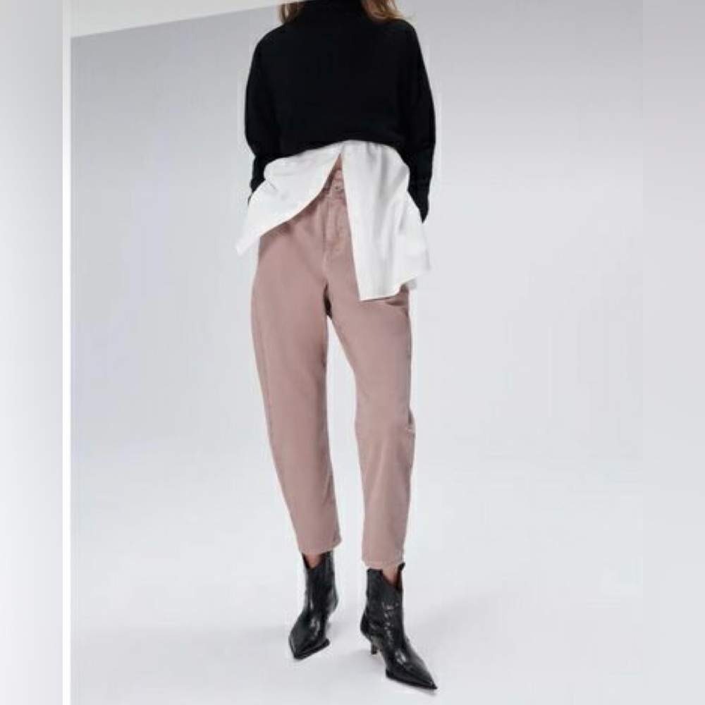 Zara - Pink Paper bag Waist High Rise Pants - Medium - NWOT